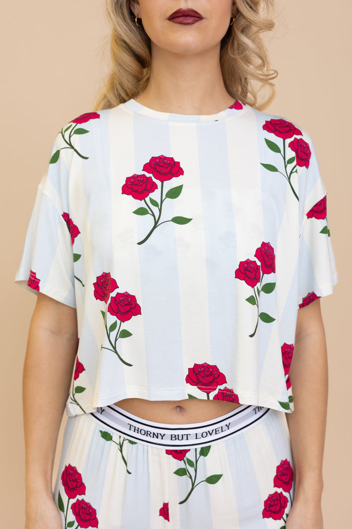 Pajama Crop Top “THORNY BUT LOVELY”