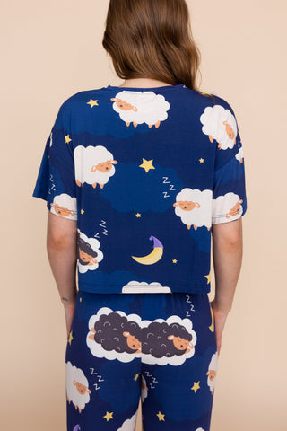 Pajama Crop Top "WHY SO SHEEP"