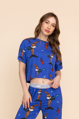Pajama Crop Top "SAUTE QUI PEUT"