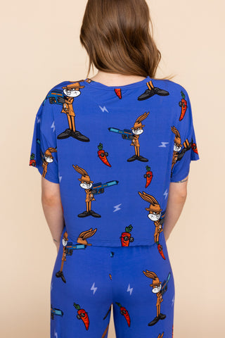 Pajama Crop Top "SAUTE QUI PEUT"