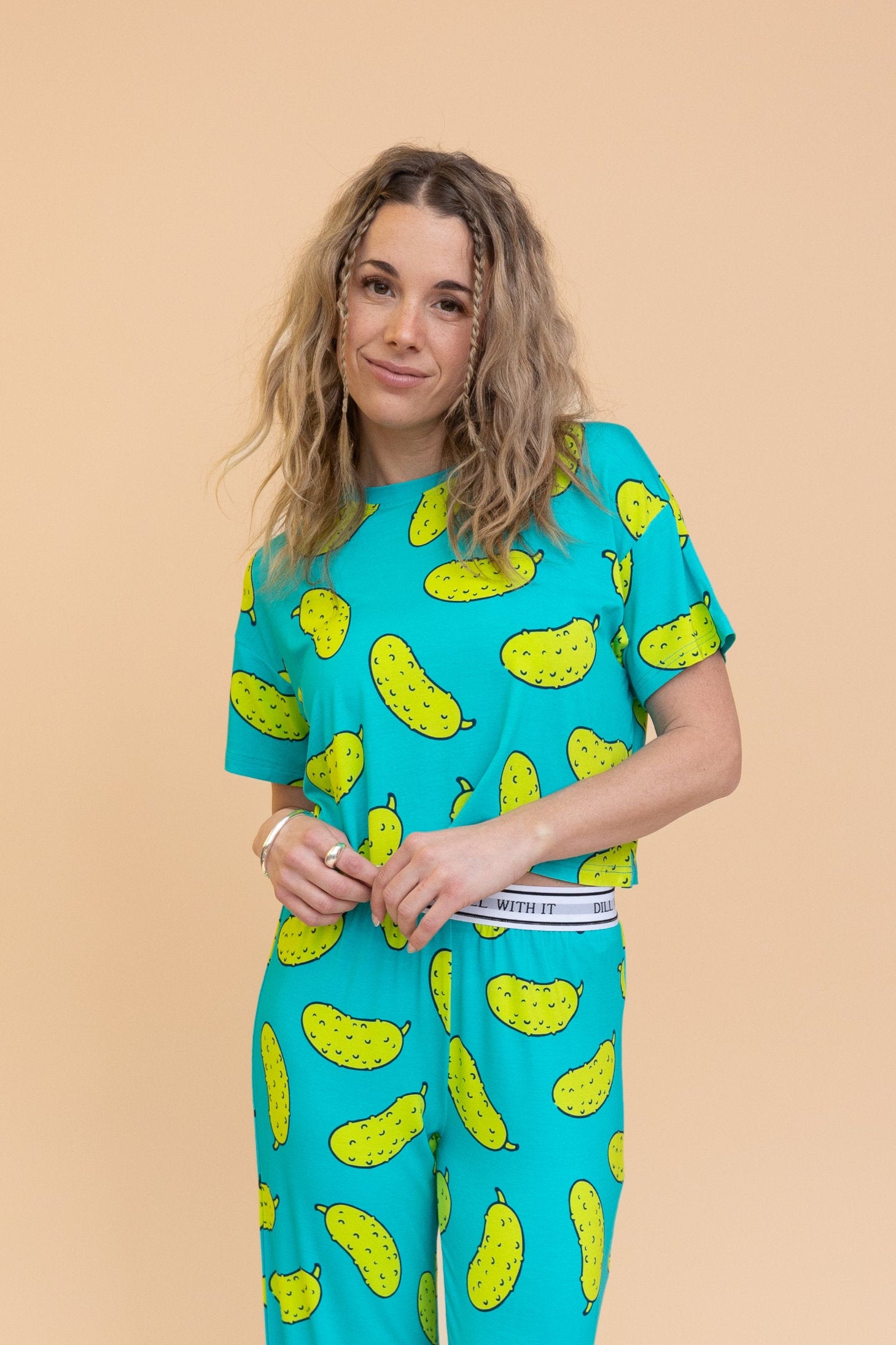 Pajama Crop Top "DILL WITH IT"