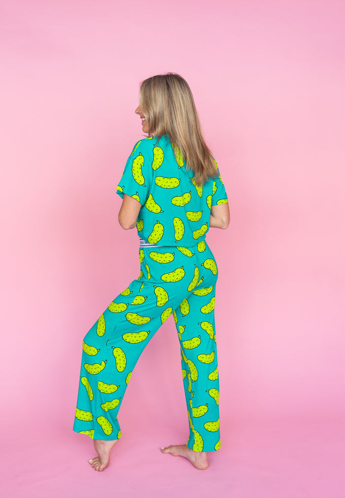 Flared Pajamas Pants "DILL WITH IT"