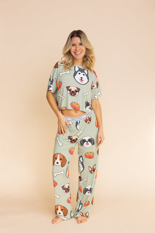 Pajama Crop Top "DOGGY STYLE"