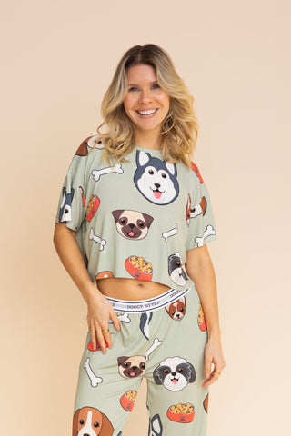 Pajama Crop Top "DOGGY STYLE"