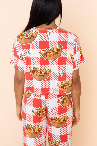 Pajama Crop Top "LÂCHE PAS LA PATATE"