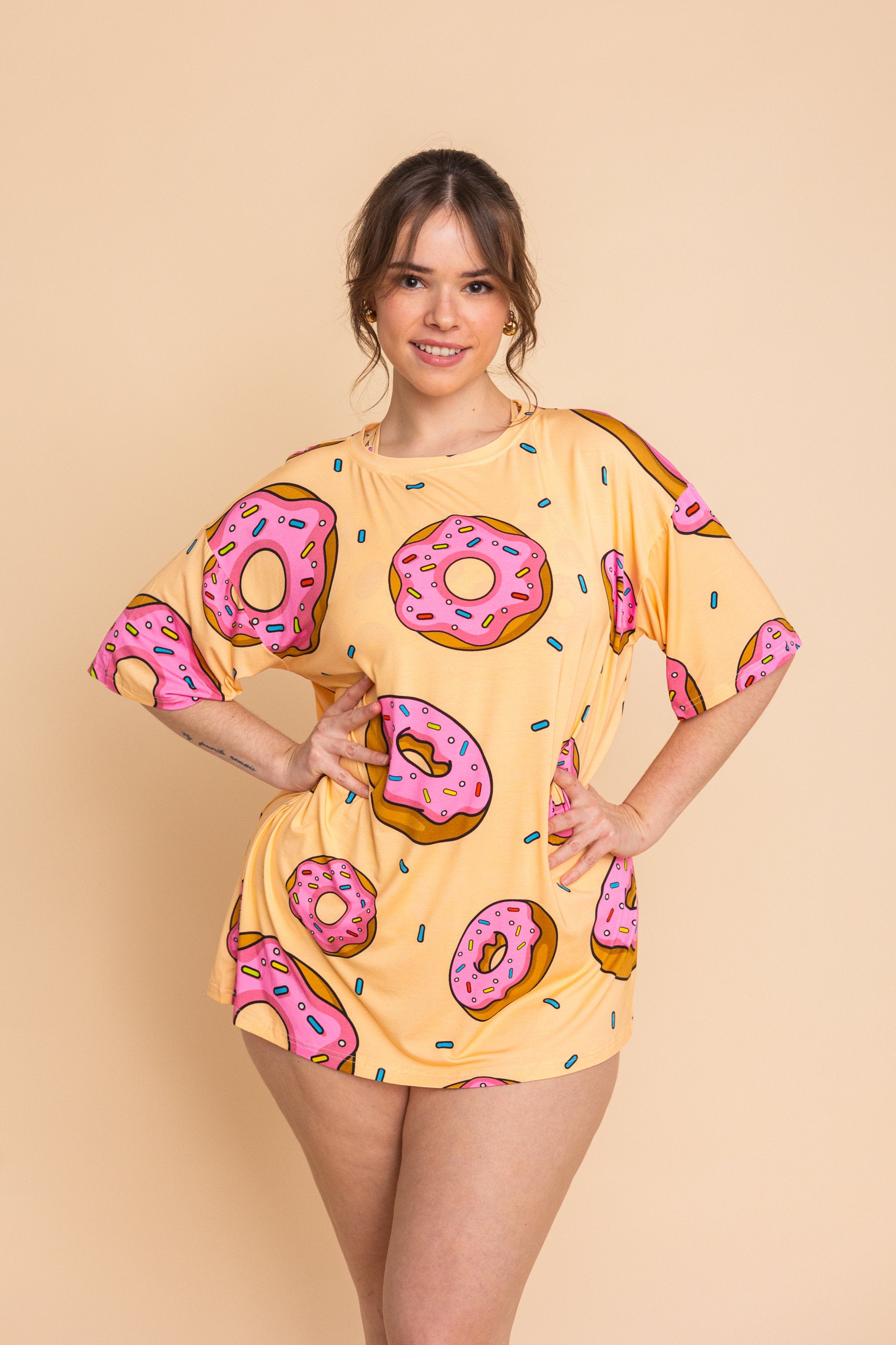 Unisex Long Tee "I DONUT CARE"
