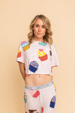 Pajama Crop Top "ADDICTED TO YOU"