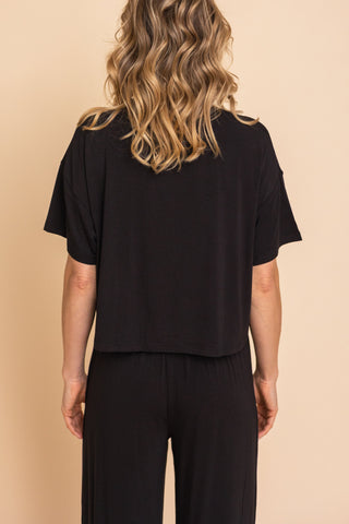 Pajama Crop Top "NOIR"
