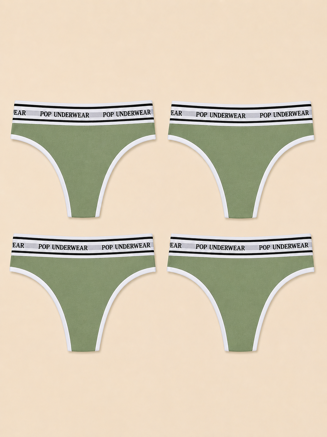 Mini "KAKI" Thong - Pack of 4