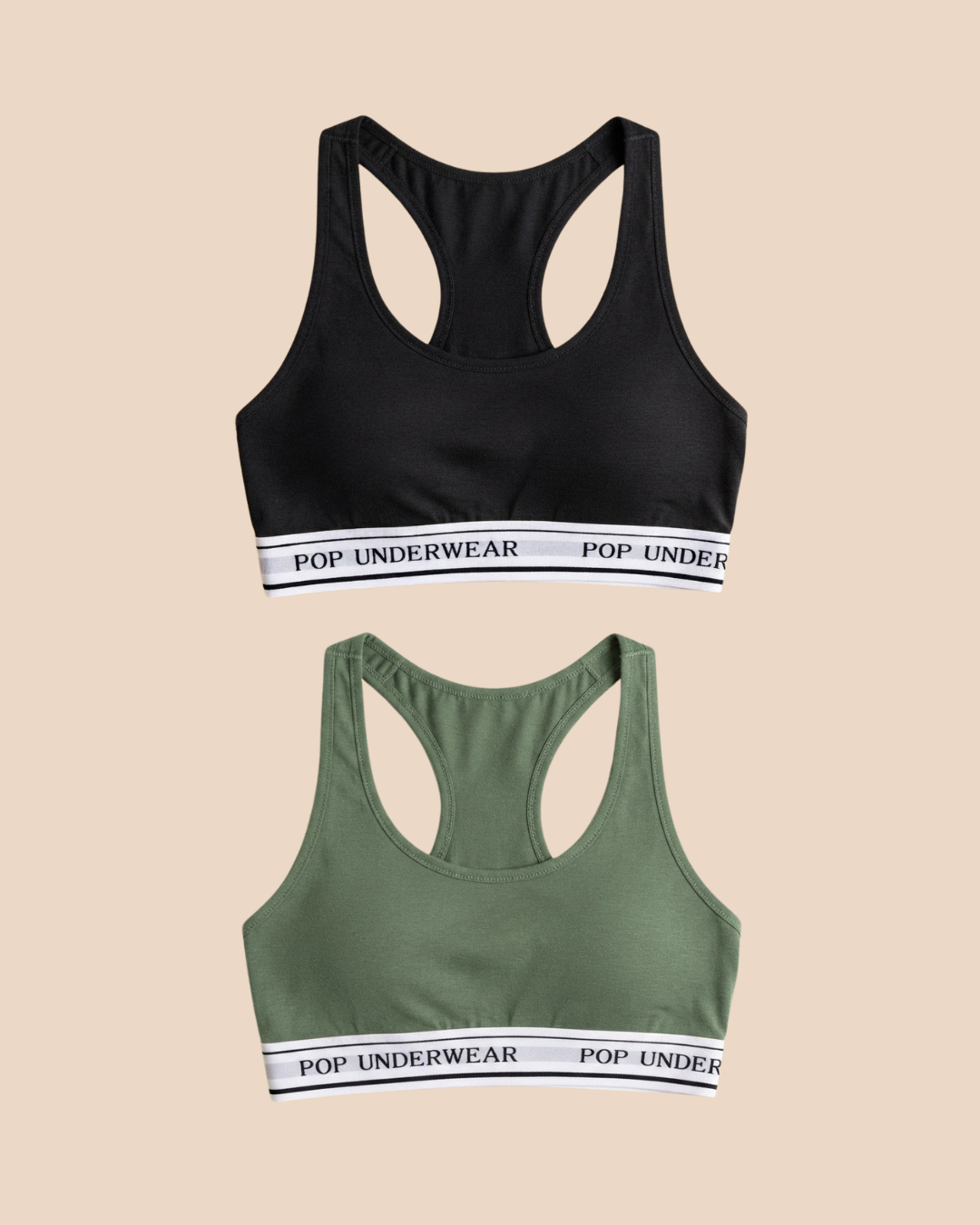 Sports Top "BLACK & KHAKI" - Pack of 2