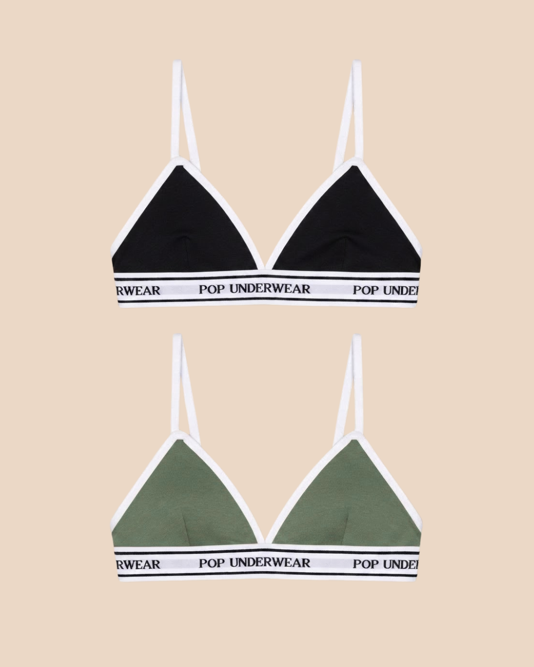 Black & Khaki Triangle Top