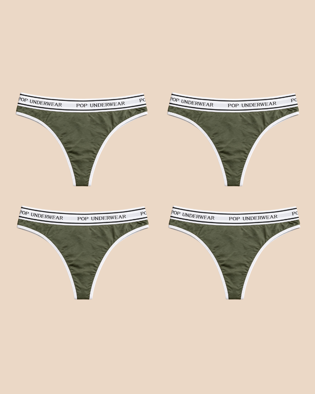 "KAKI" Thong - Pack of 4